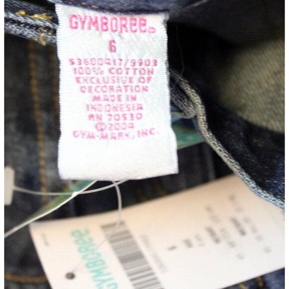 2004 Gymboree Grown with Love 6 Denim Jeans Carrot Embroider Peas Garden Radish - Picture 7 of 8